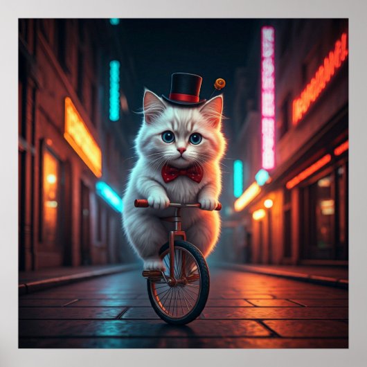 ネオンの夜と猫のフライト ポスター (正面)