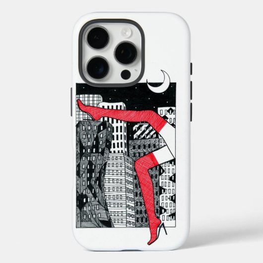 ネオンの夜の街の灯り 写真 - サイバーパンク シン Case-Mate iPhoneケース (裏面)