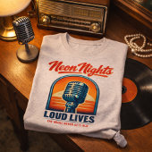 ネオンの夜、響き渡るロックンロール - ビンテージアメリカーナ Tシャツ