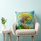ネオンの夢の風景の中のEthereal Dandelion クッション (椅子)
