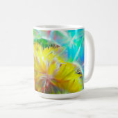 ネオンの夢の風景の中のEthereal Dandelion コーヒーマグカップ (正面右)