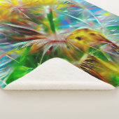 ネオンの夢の風景の中のEthereal Dandelion シェルパブランケット (3/4)