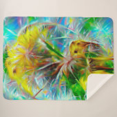 ネオンの夢の風景の中のEthereal Dandelion シェルパブランケット (正面(横))