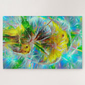 ネオンの夢の風景の中のEthereal Dandelion ジグソーパズル (横)