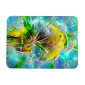 ネオンの夢の風景の中のEthereal Dandelion マグネット (横)