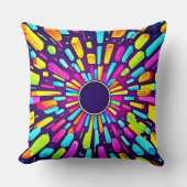 ネオンの夢の風景:旅サイケデリックの旅 クッション (正面)