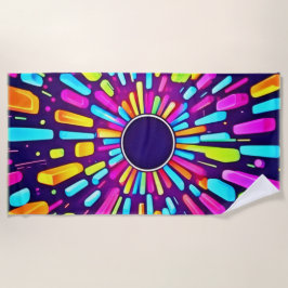 ネオンの夢の風景：旅サイケデリックの旅 ビーチタオル
