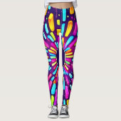 ネオンの夢の風景:旅サイケデリックの旅 レギンス (正面)