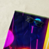 ネオンの夢 – サイケデリック図形と色 ビーチタオル (インサイチュ)