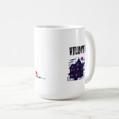 ネオンの幽霊屋敷 - レトロな不気味な光 コーヒーマグカップ (正面右)