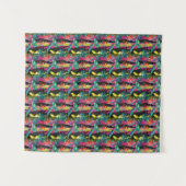 ネオンの抽象的な熱帯質パターン タペストリー (正面(横))