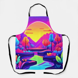 ネオンの日没の風景 エプロン