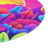 ネオンの日没の風景 カッティングボード (角)