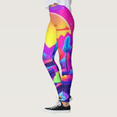 ネオンの日没の風景 レギンス (左)