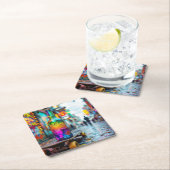 ネオンの最後の一滴 スクエアペーパーコースター (インサイチュ)