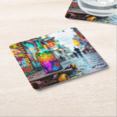 ネオンの最後の一滴 スクエアペーパーコースター (アングル)