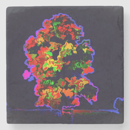 ネオンの木の爆発 ストーンコースター (正面)