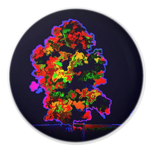 ネオンの木の爆発 セラミックノブ (正面)