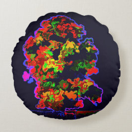 ネオンの木の爆発 ラウンドクッション