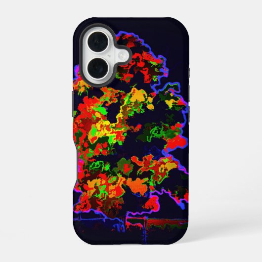 ネオンの木の爆発 iPhone 16ケース (裏面)