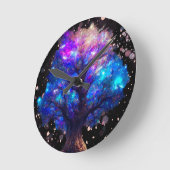 ネオンの木 ラウンド壁時計 (傾斜)