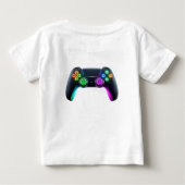 ネオンの未来的なゲームコントローラーロゴTシャツ ベビーTシャツ (裏面)