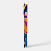 ネオンの流れ iPhone 15ケース (左側面)