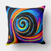 ネオンの渦の渦巻き クッション (裏面)