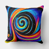ネオンの渦の渦巻き クッション (正面)