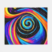 ネオンの渦の渦巻き フリースブランケット (正面(横))