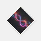 ネオンの無限大のシンボル（動き） スタンダードカクテルナプキン (角)