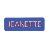 ネオンの白熱［赤熱］光を放つJeanette名 ラベル (正面)