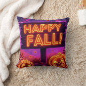 ネオンの秋マグカップ - Happy Fall Leaves クッション (ブランケット)