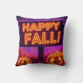ネオンの秋マグカップ - Happy Fall Leaves クッション (裏面)