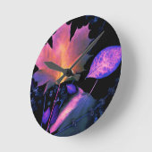 ネオンの紅葉 ラウンド壁時計 (傾斜)