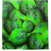 ネオンの緑の惑星 – 3D光学のパターン シャワーカーテン (正面)