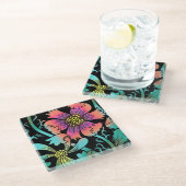 ネオンの花 ガラスコースター (アングル)