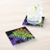 ネオンの花 ガラスコースター (アングル)