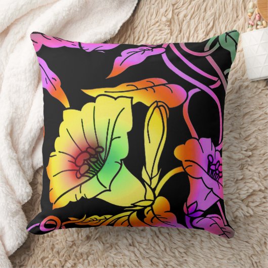 ネオンの花 クッション (ブランケット)
