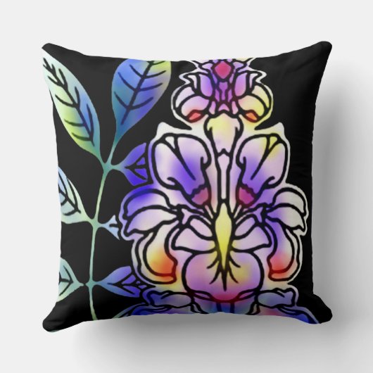 ネオンの花 クッション (裏面)