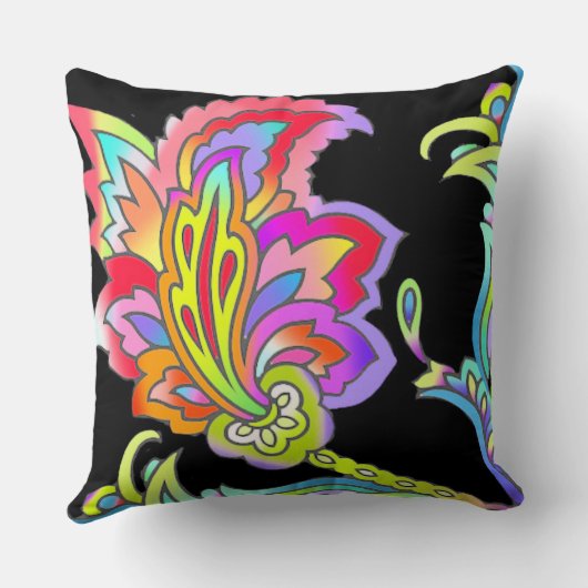 ネオンの花 クッション (裏面)