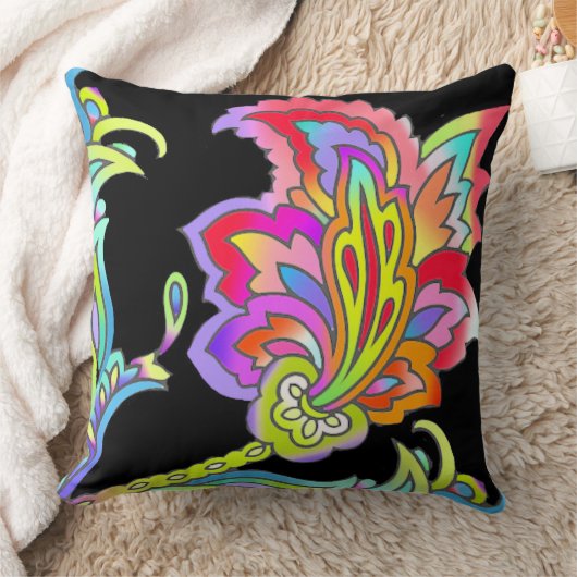 ネオンの花 クッション (ブランケット)