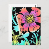 ネオンの花 ポストカード (正面/裏面)