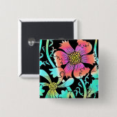 ネオンの花 缶バッジ (正面&裏面)