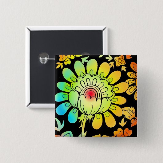 ネオンの花 缶バッジ (正面&裏面)