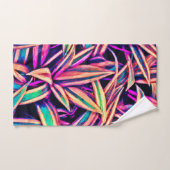 ネオンの葉のパターンが発表 バスタオルセット (ハンドタオル)