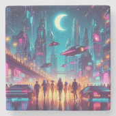 ネオンの街並み ストーンコースター (正面)