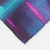 ネオンの街並み フリースブランケット (角)