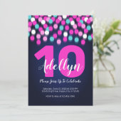 ネオンの誕生日招待状 暗闇で光る招待状 招待状 (スタンド正面)