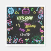 ネオンの誕生日熱狂するを輝かせよう スタンダードランチョンナプキン (正面)
